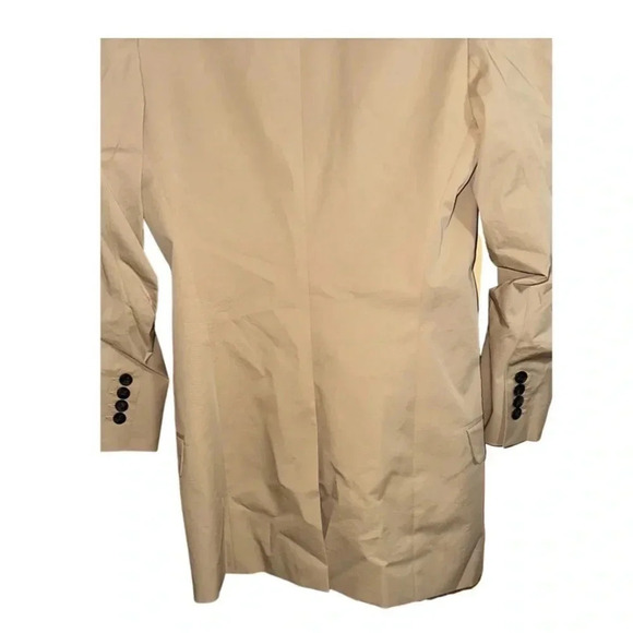 Smythe Khaki Chino Scrunch Sleeve Longline Blazer Size 2 - Picture 9 of 10